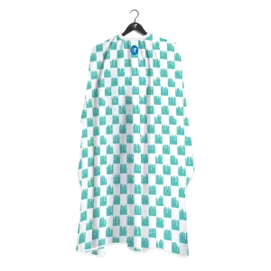 Barber Flow Dripped Checker Cape - Turquoise