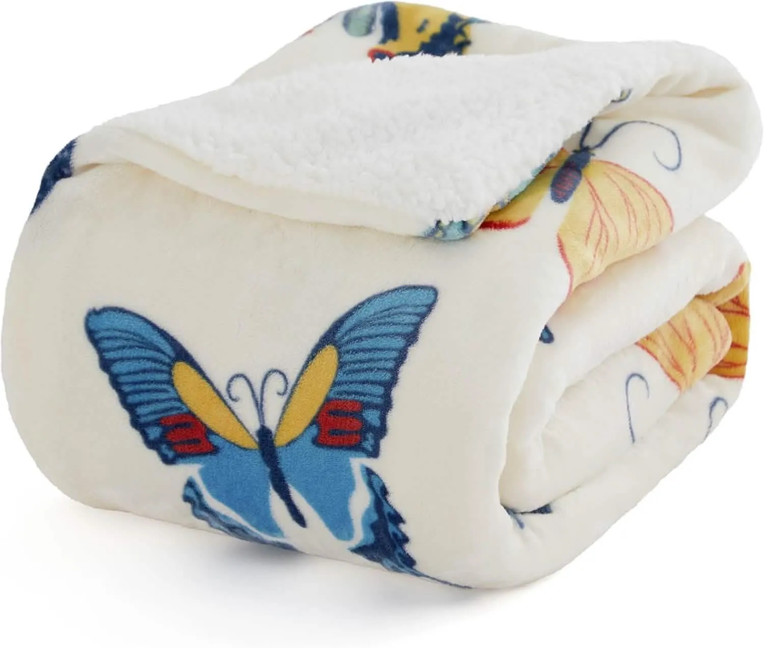 Bedsure Printed Throw Sherpa Blanket Butterfly