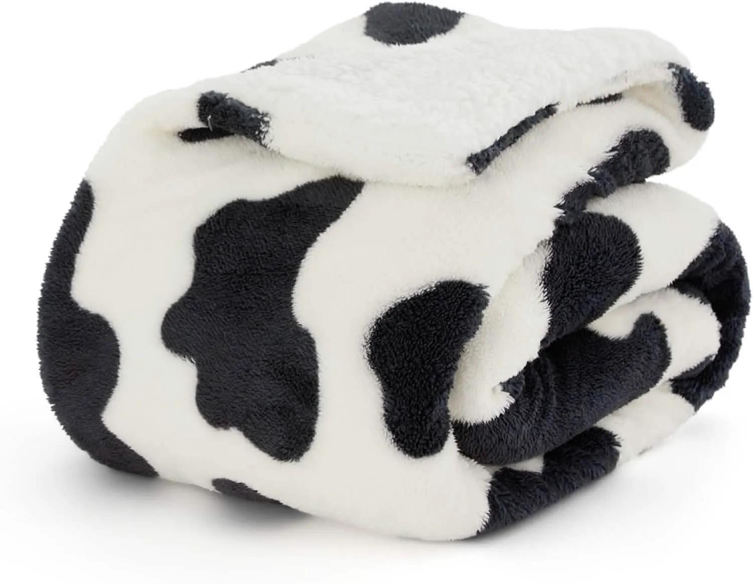 Bedsure Printed Throw Sherpa Blanket Print-cow