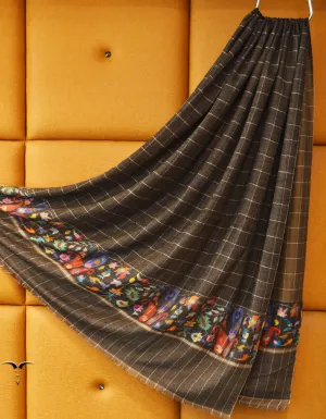 Black and Brown kani Gents Pashmina Shawl 7288