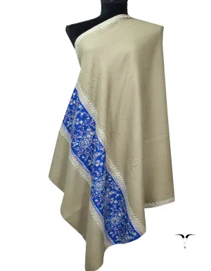 Blue and Grey Embroidery Pashmina Shawl 7133