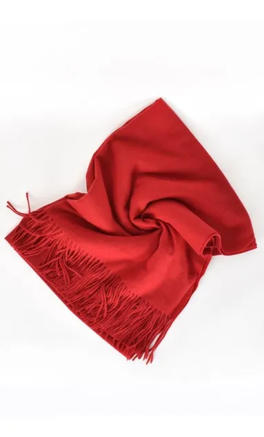 Bright Raspberry Red Fringe Scarf