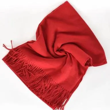 Bright Raspberry Red Fringe Scarf