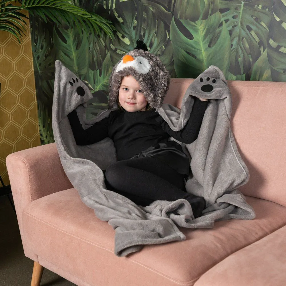 Cozy Noxxiez 130cm Penguin Hooded Animal Blanket