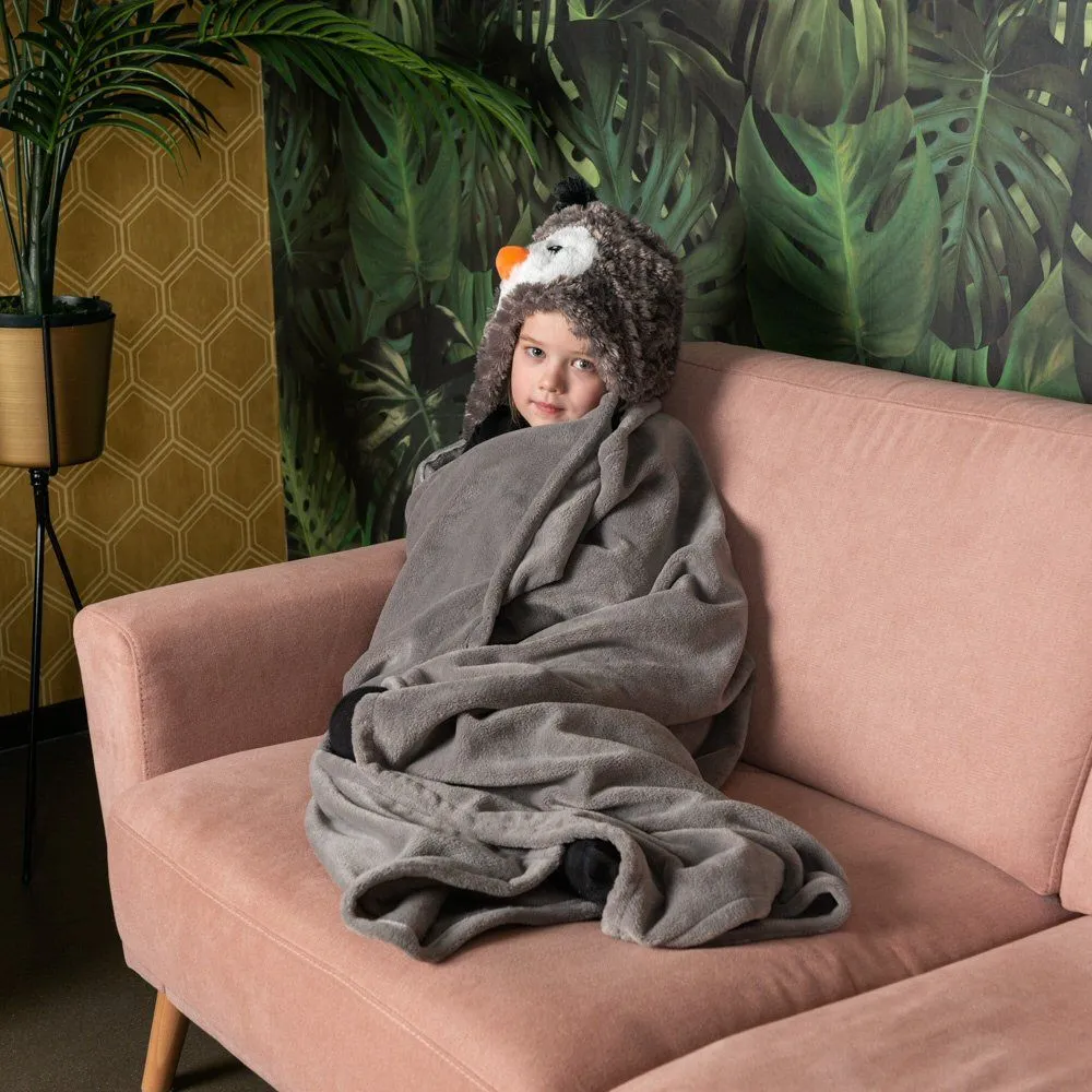 Cozy Noxxiez 130cm Penguin Hooded Animal Blanket