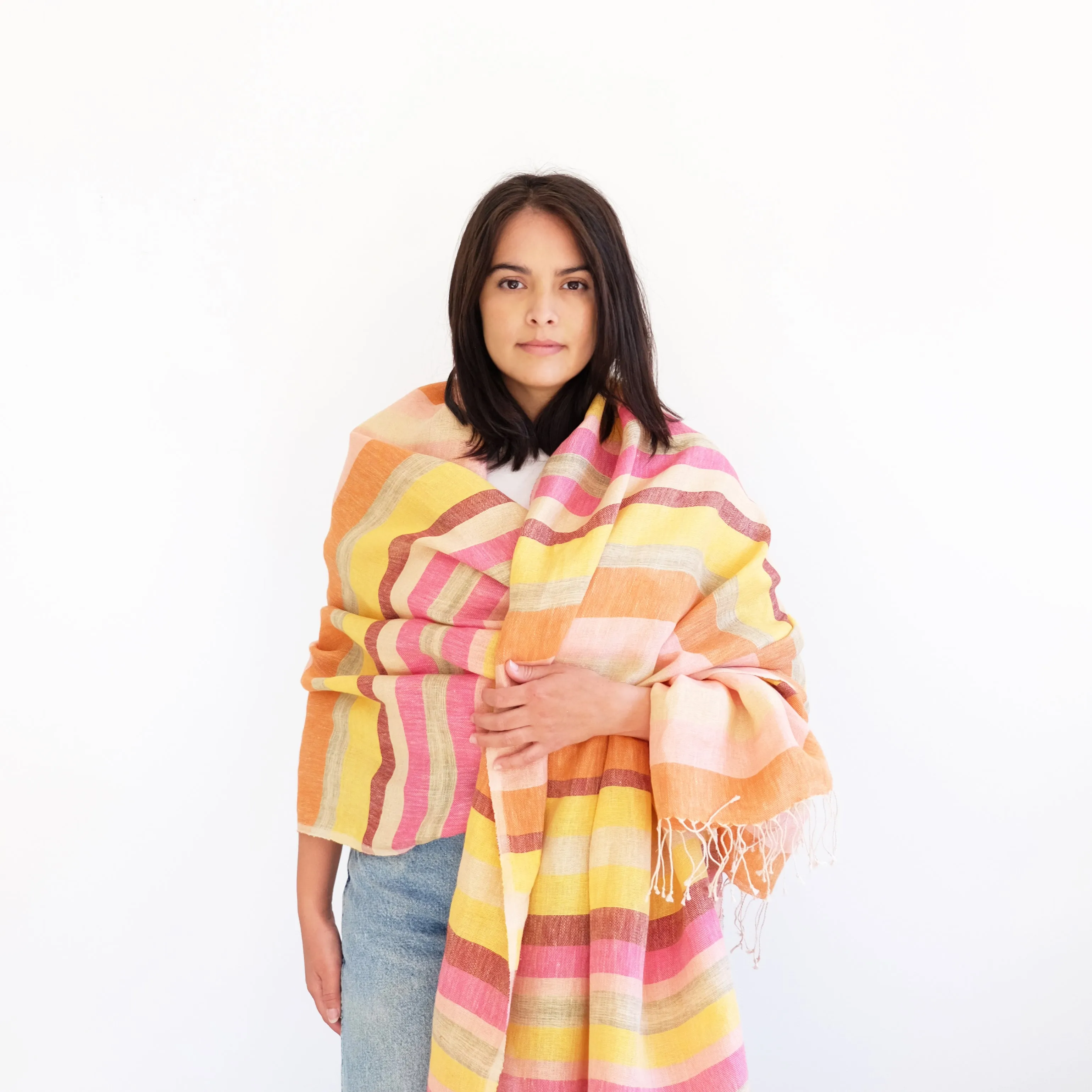 Desert Linen Shawl - Yellow