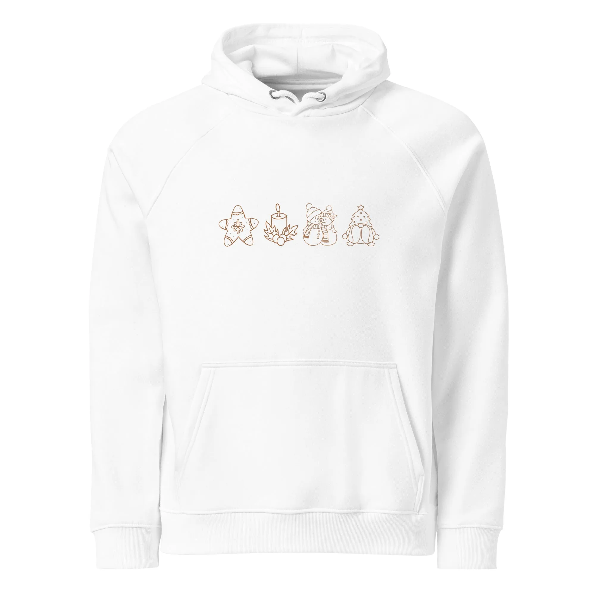 Festive Warmth Christmas Graphics Women Eco Raglan Hoodie