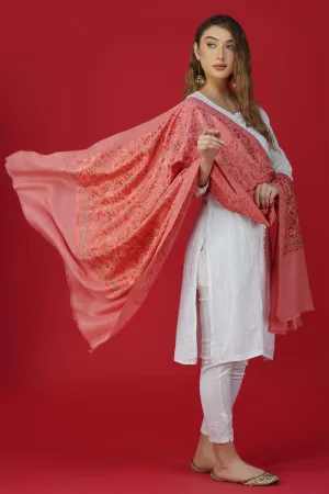 Fine and Stunning Embroidered Pure Woolen  Shawl ST-03