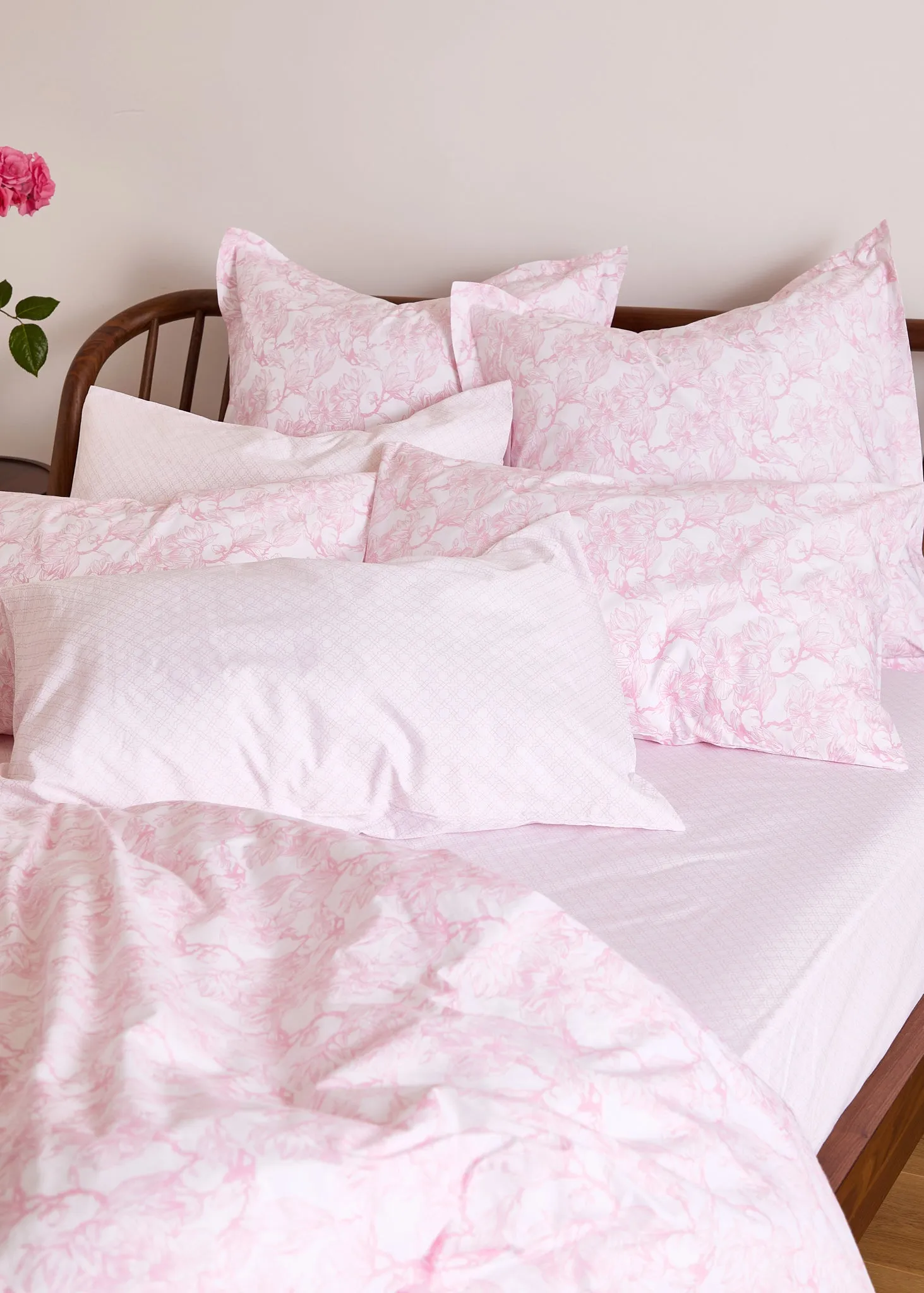 Foxford Pink Trellis Fitted Sheet