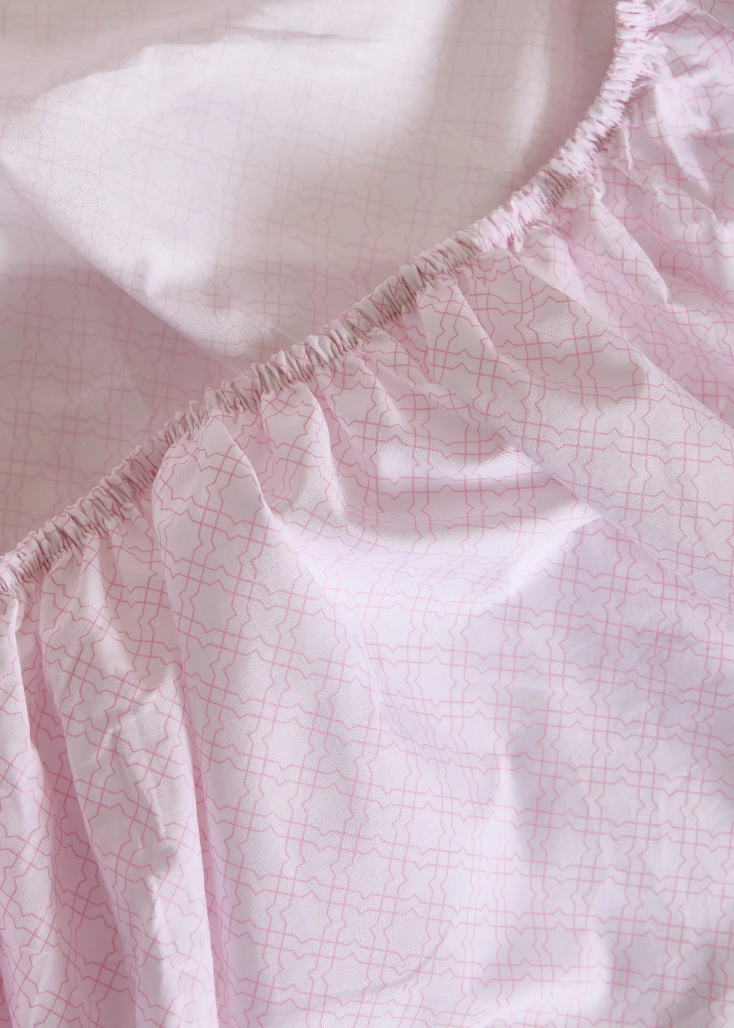 Foxford Pink Trellis Fitted Sheet