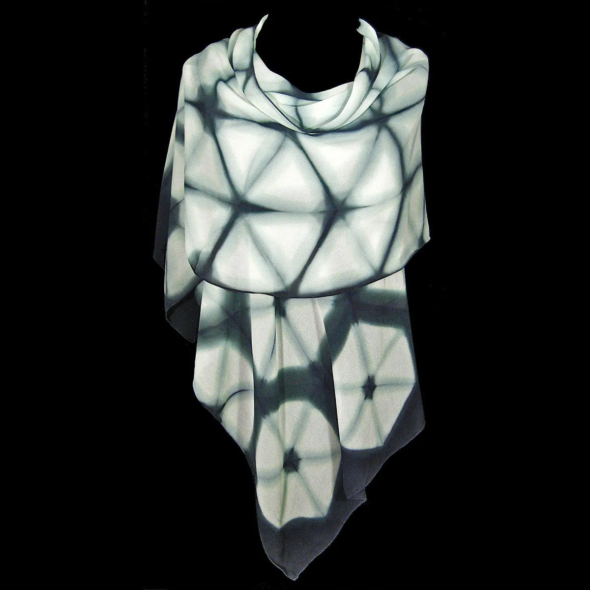 Grey Shibori Shawl