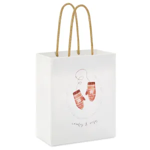 Hallmark 6.5'' Comfy & Cozy Mittens on White Small Gift Bag