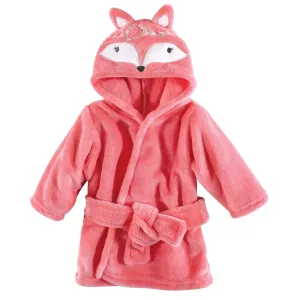 Hudson Baby Soft Plush Boho Fox Animal Face Bathrobe for Infants and Toddlers