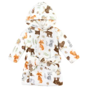 Hudson Baby Plush Animal Face Bathrobe, Woodland