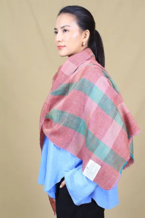 Isha Flamingo Box Weave Cashmere stole