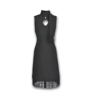 J. Peterman Women's Keyhole Flapper Dress with Scarf - Black