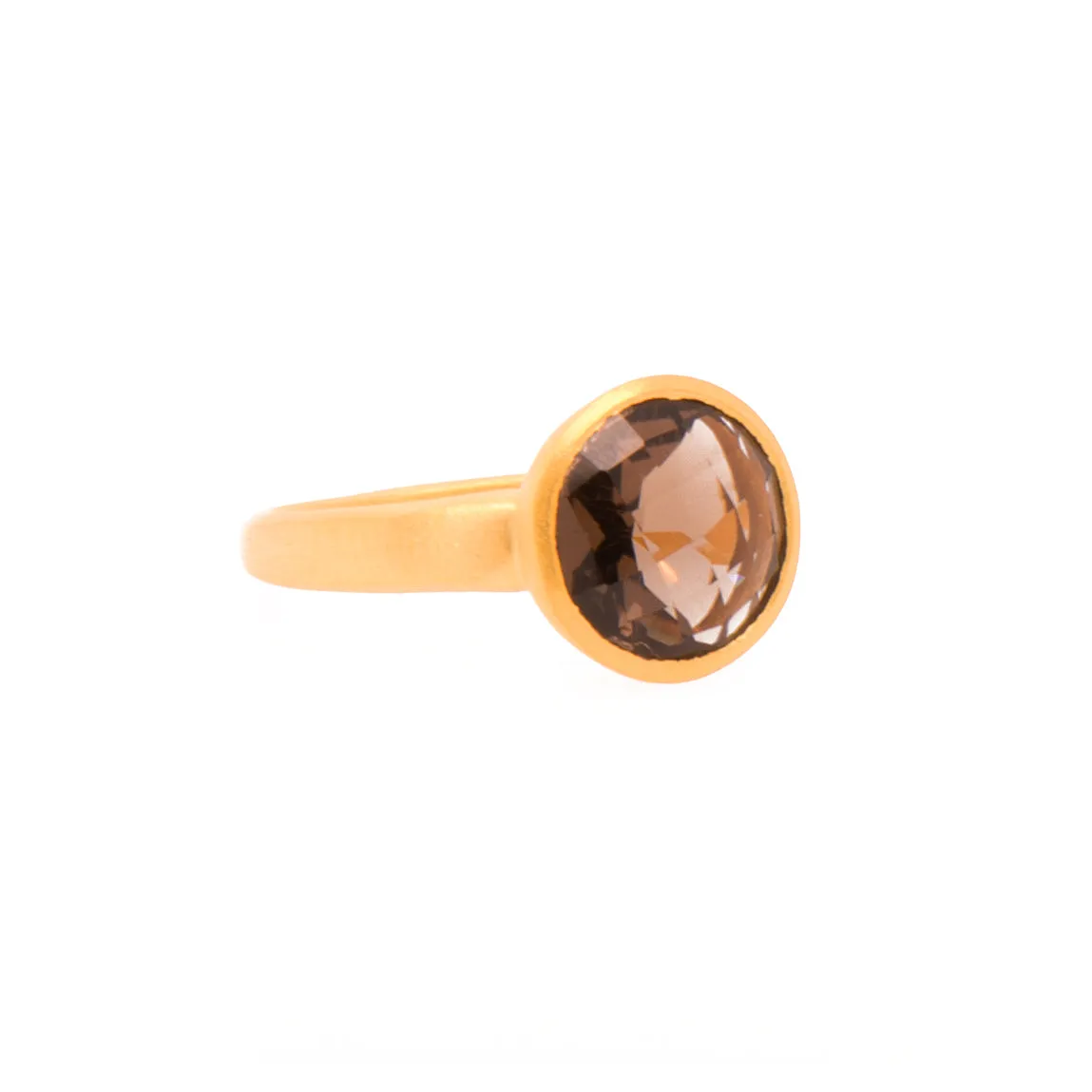 Joy Smoky Quartz Ring 24K Gold Vermeil