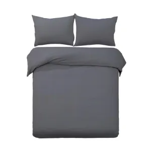 King Size Classic Quilt Cover Set - Charcoal