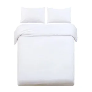 King Size Classic Quilt Cover Set - White