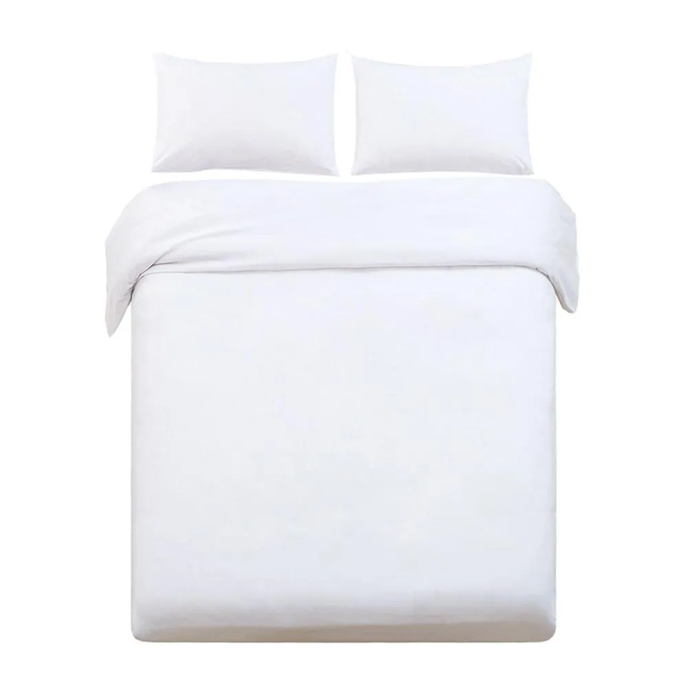 King Size Classic Quilt Cover Set - White