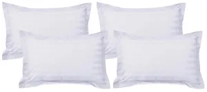 Kuber Industries Cotton Luxurious Satin Striped Pillow Cover|Ideal 17x27 Inch Size|Soft & Smooth Cotton|Pack of 4 (White)-CTKTC40311, 200 TC