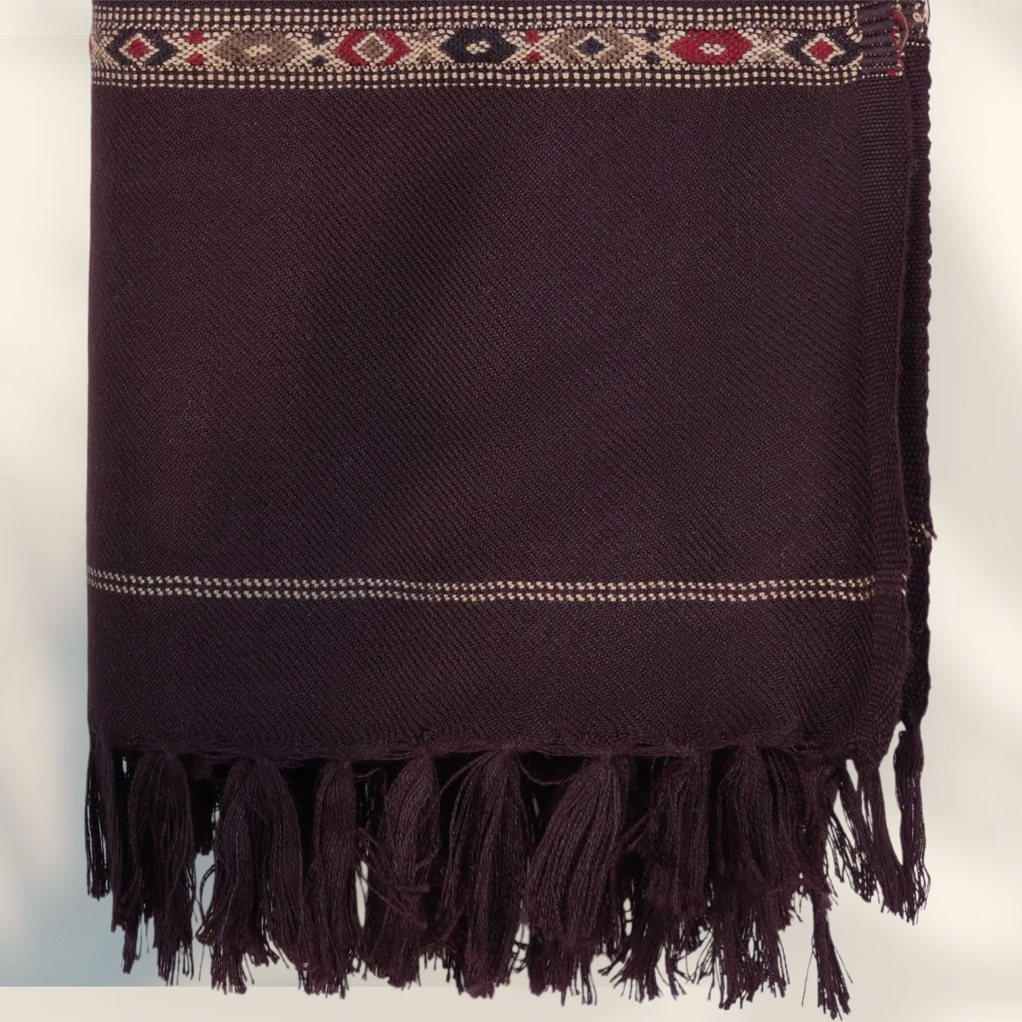 Libas-e-Andalus Blended Wool Shawl (Chocolate Brown)