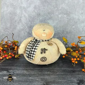 Moris the Mummy Handmade Textile Art: Whimsical Soft Sculpture Primitive Mummy for Halloween Décor by Honey and Me, Inc™