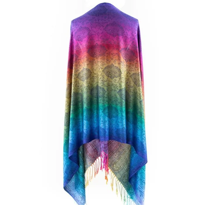 Pashmina Rainbow Paisley Scarf for Women