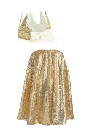 Precious Sequins "Gold" Cape & Crown Bundle