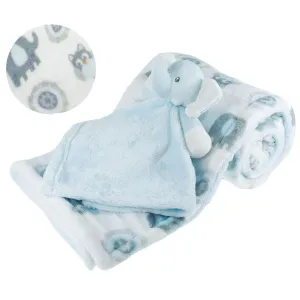 Reversible Elephant Printed Wrap W/Toy Comforter