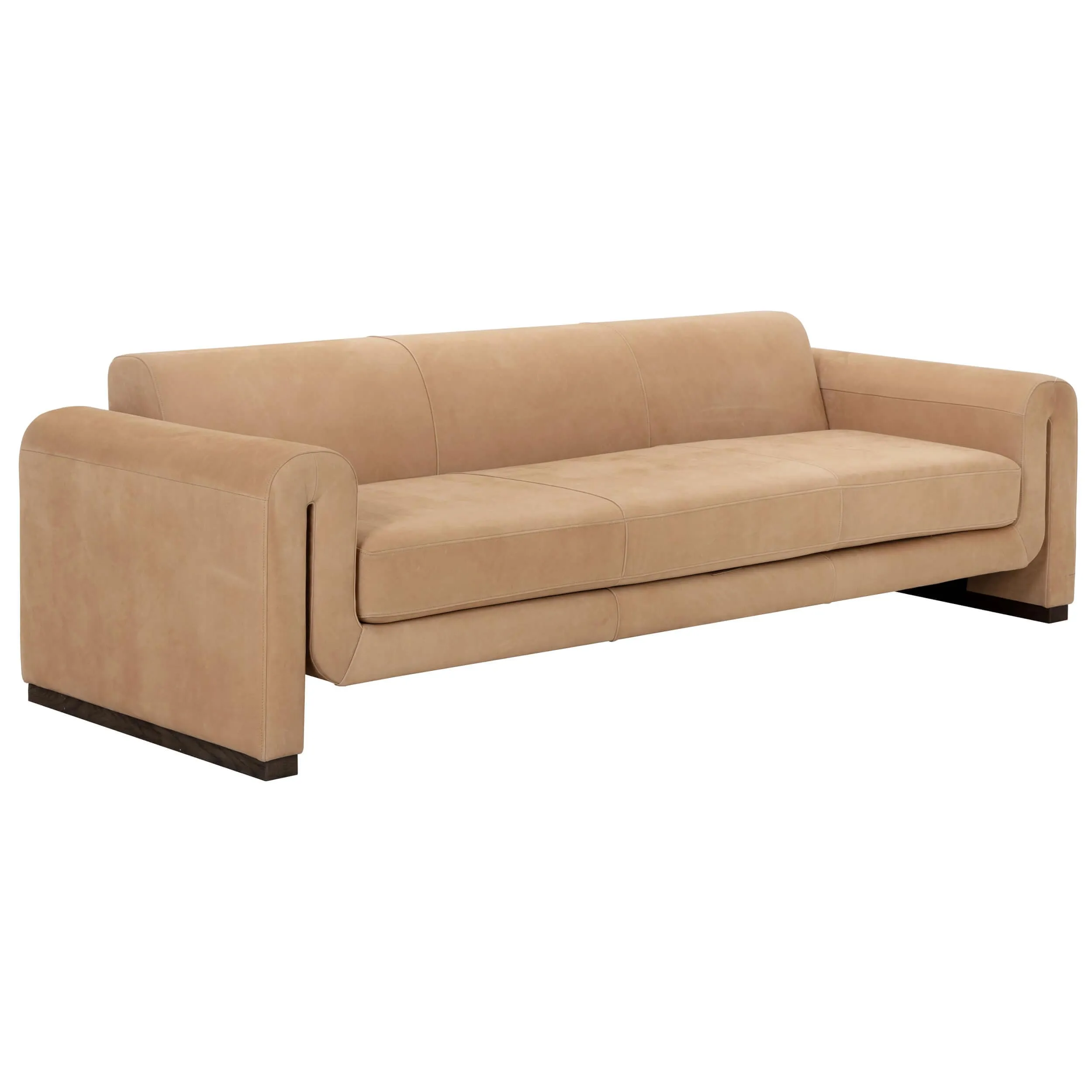 Romer Leather Sofa, Nubuck Tan