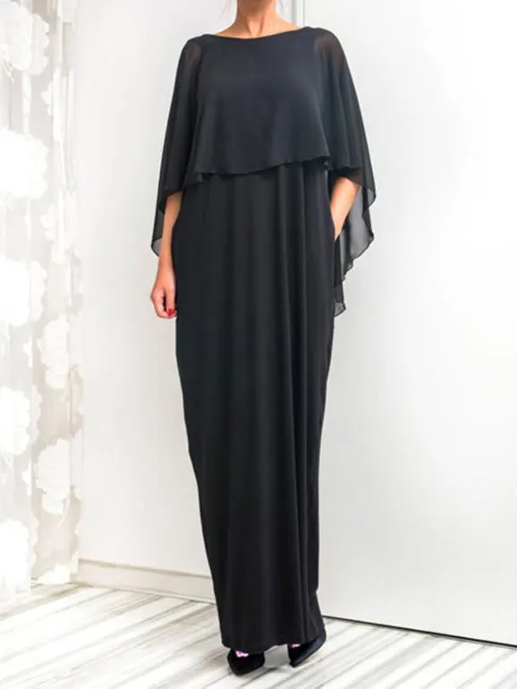 Simple Fashion Summer Round Neck with Shawl Maxi Dress Party Dress