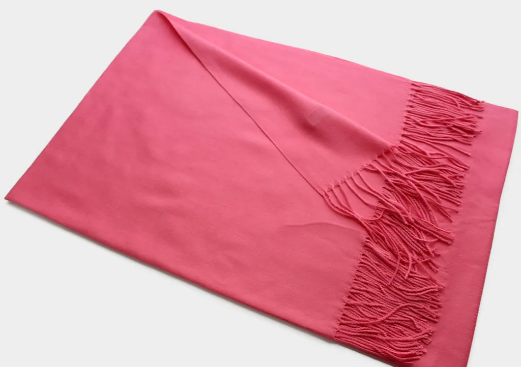 Soft and Warm Pink Winter Woolen Scarf Shawl