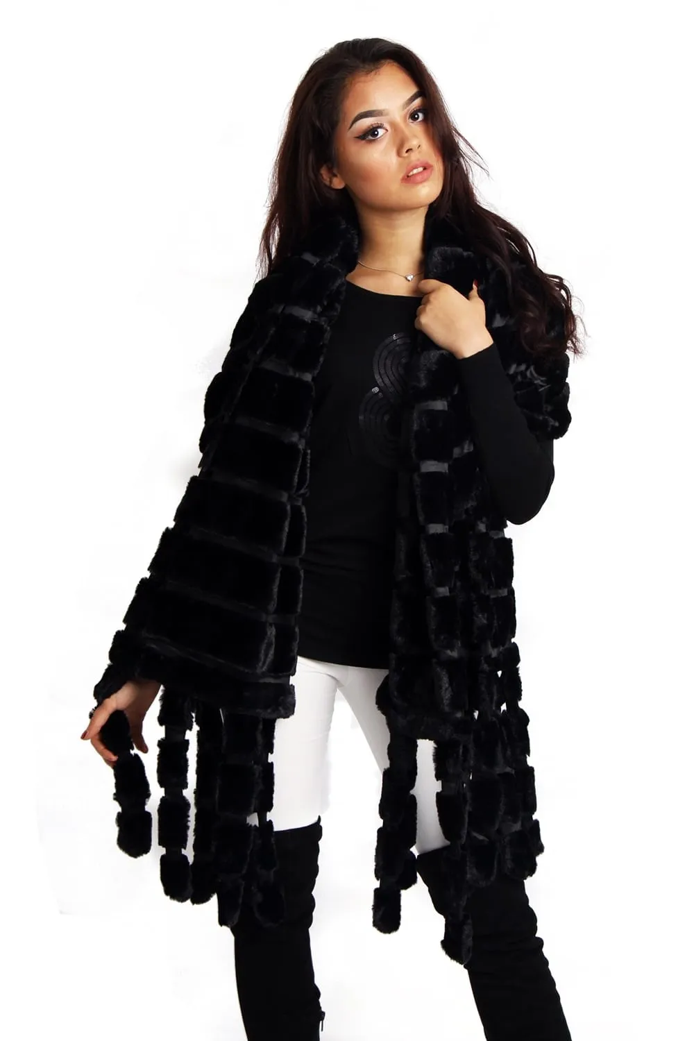 Soft Faux Fur Shawl Poncho