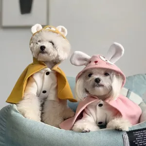 Stylish Small Dog Cape Costume | Lovely Bear and Fox