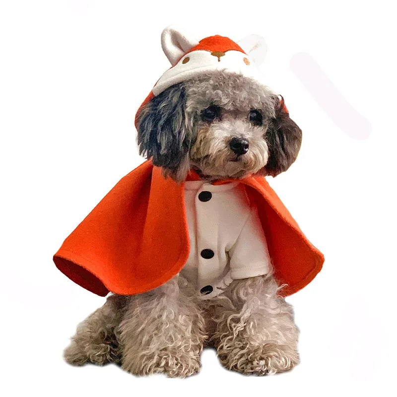 Stylish Small Dog Cape Costume | Lovely Bear and Fox