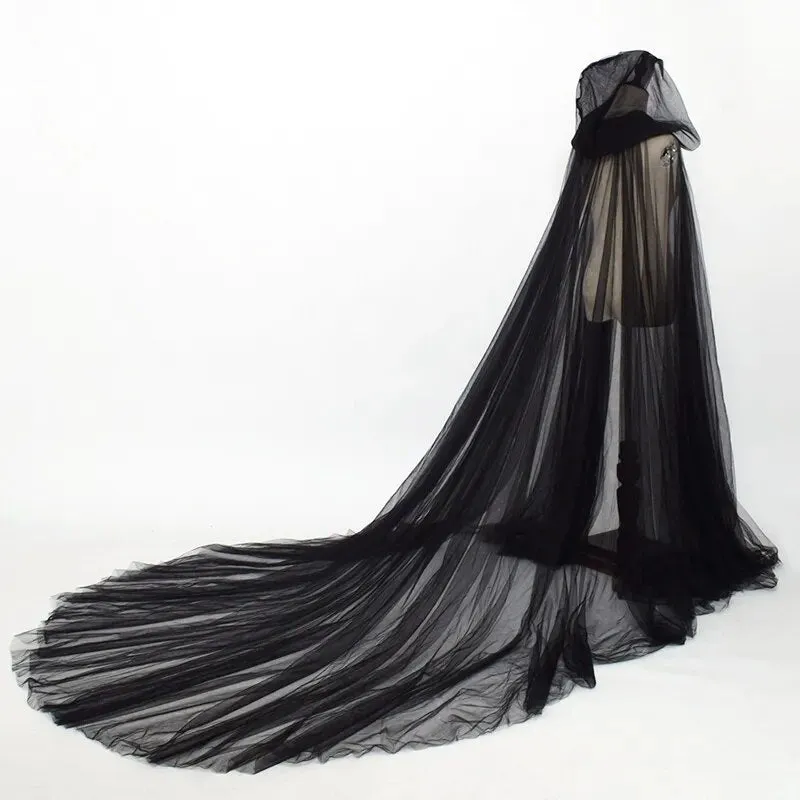 TEEK - Hooded Sheer Cape Cloak